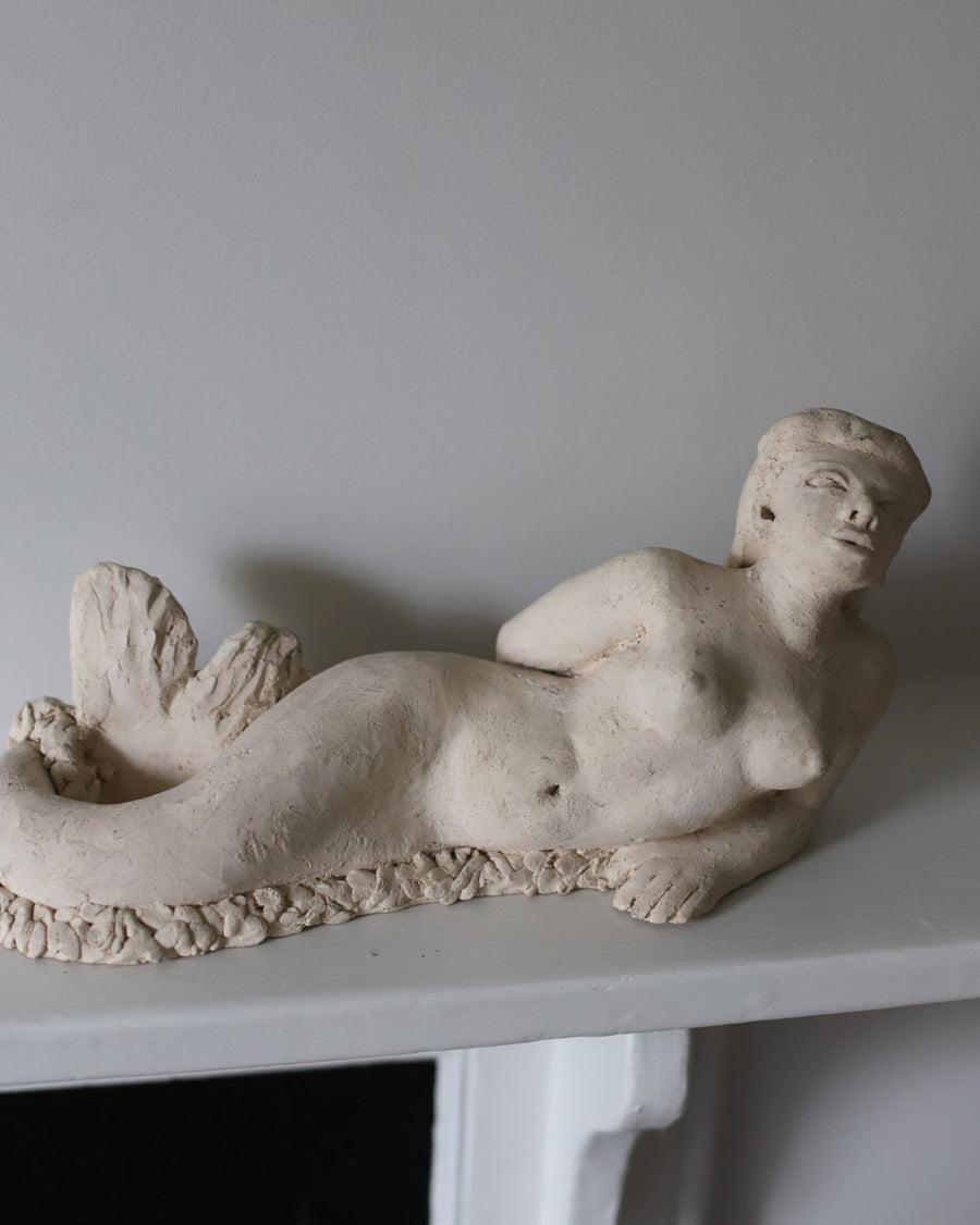Vintage French Sculpture of a Siren