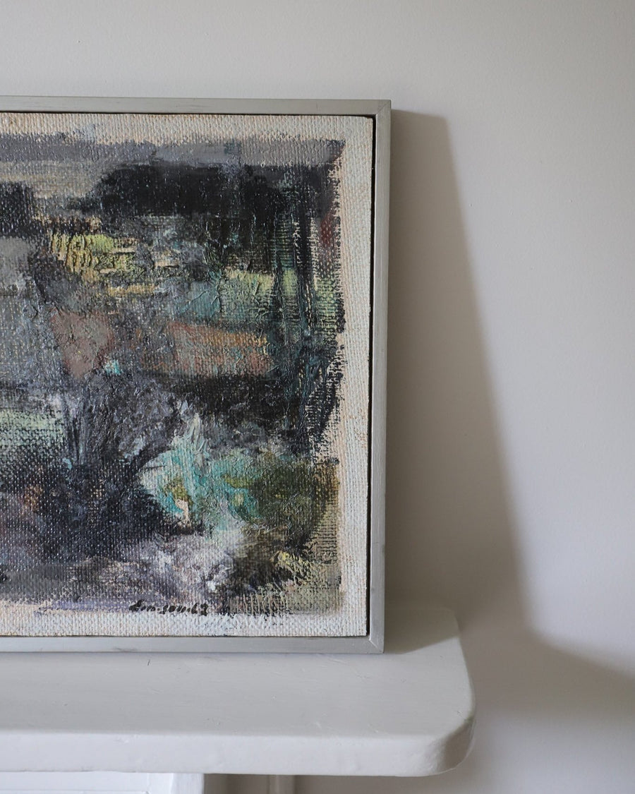 Vintage Mid Century Swedish Abstract Painting
